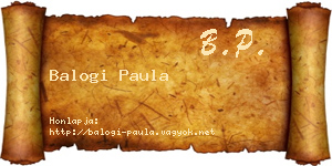 Balogi Paula névjegykártya
